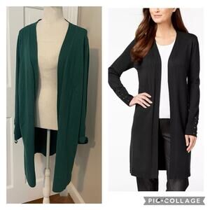 JM Collection Lace Up Sleeve Cardigan
